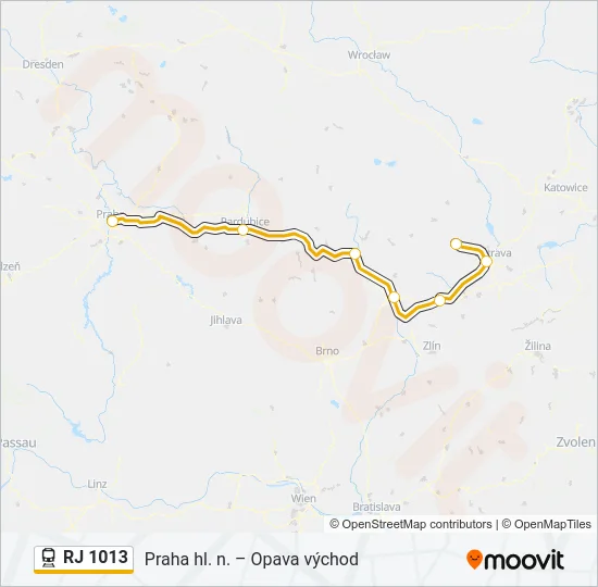 RJ 1013 Train Line Map