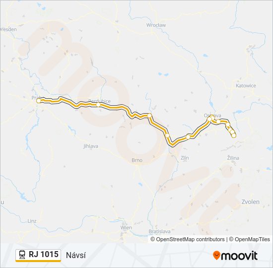 RJ 1015 Train Line Map