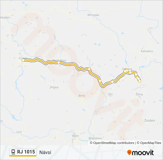 RJ 1015 Train Line Map