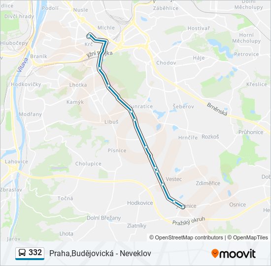 332 bus Line Map