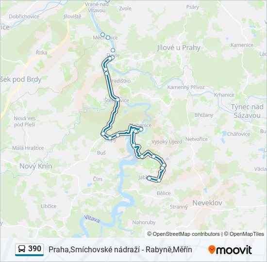 390 bus Line Map