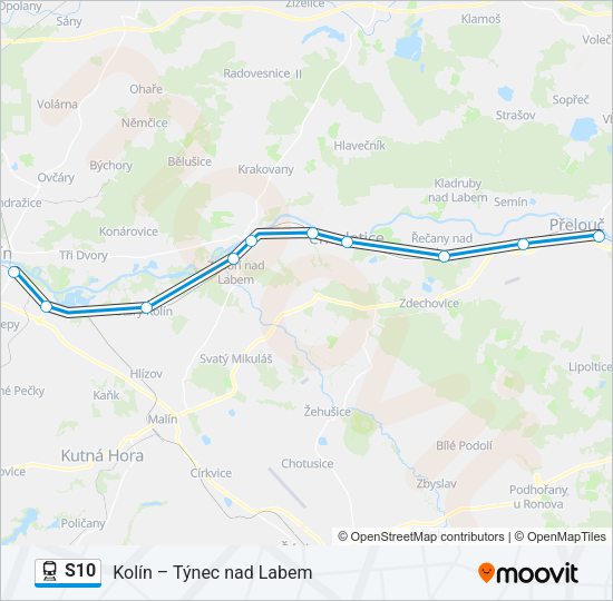 Поезд S10: карта маршрута