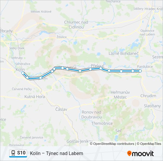 Поезд S10: карта маршрута