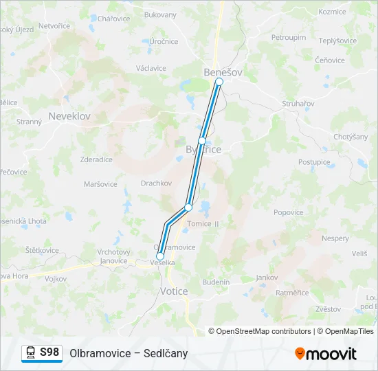S98 Train Line Map