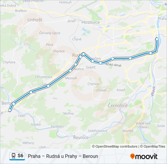 Поезд S6: карта маршрута