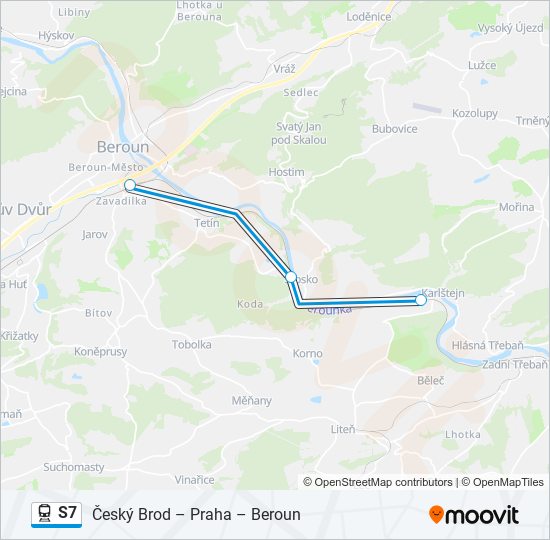 Поезд S7: карта маршрута
