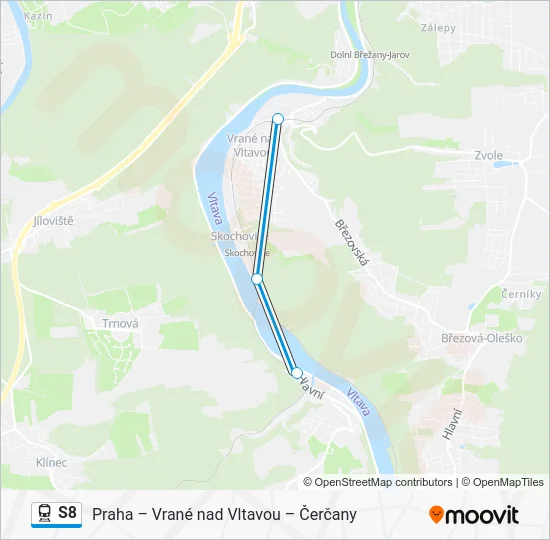 Поезд S8: карта маршрута