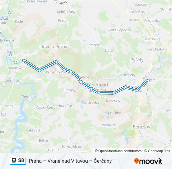 Поезд S8: карта маршрута