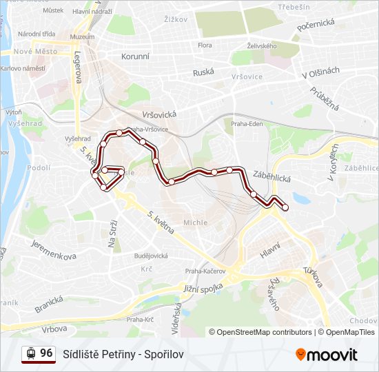 96 light rail Line Map