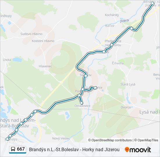 667 bus Line Map