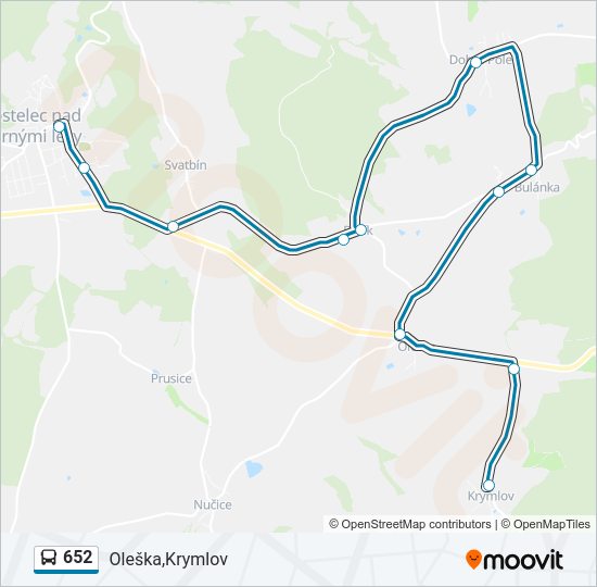 652 autobus Mapa linky