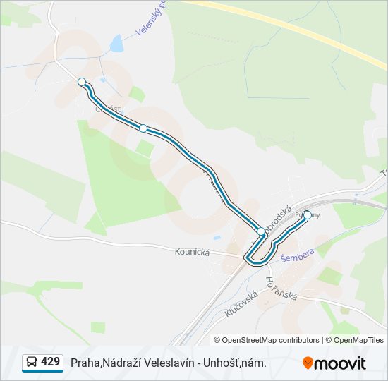 429 autobus Mapa linky