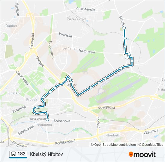 182 bus Line Map