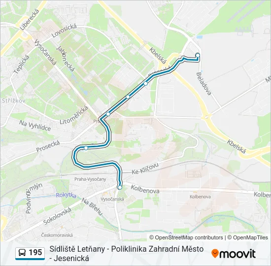 195 Bus Line Map
