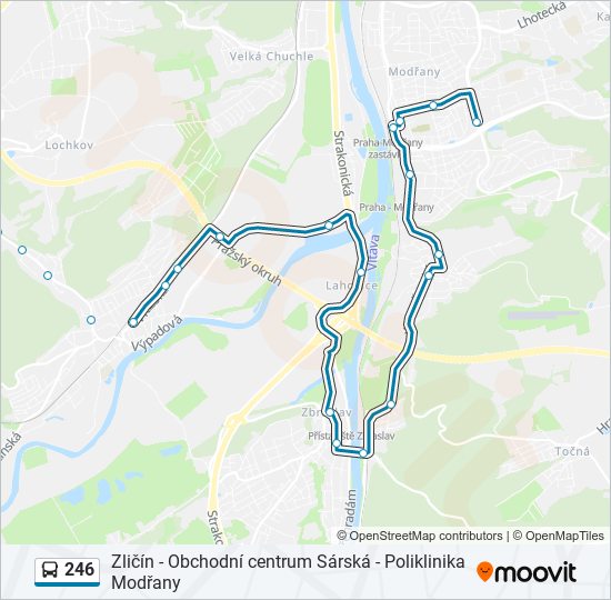 246 autobus Mapa linky