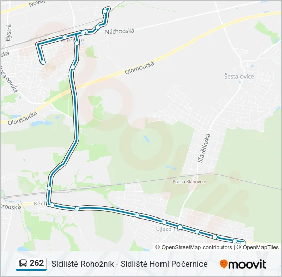 Автобус 262: карта маршрута