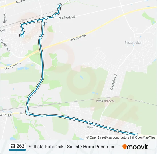 Автобус 262: карта маршрута
