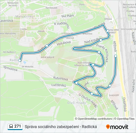 Автобус 271: карта маршрута