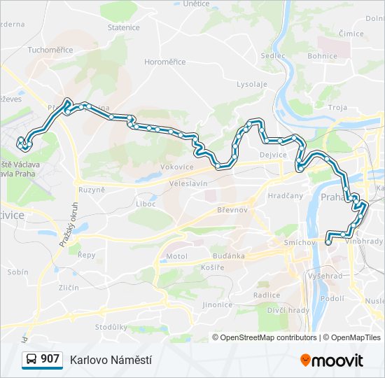 907 bus Line Map