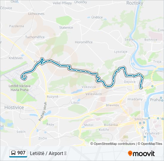 907 bus Line Map