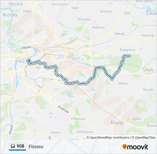 908 Bus Line Map