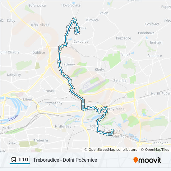 Bus 110 Route Map 110 Route: Schedules, Stops & Maps - Hostavice (Updated)