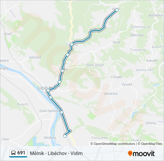 691 bus Line Map