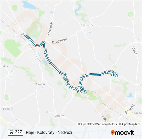 227 bus Line Map