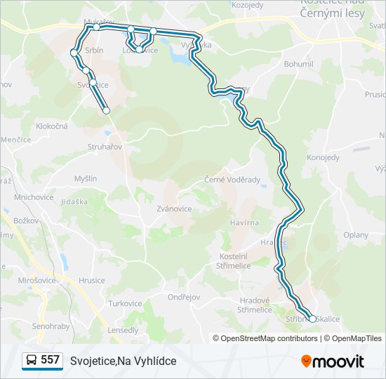 557 bus Line Map