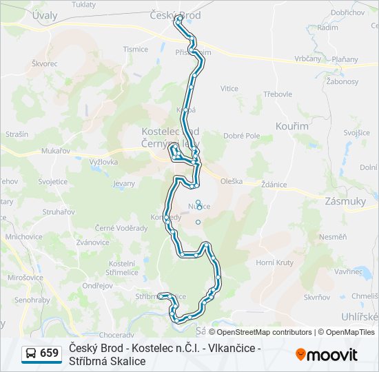 659 autobus Mapa linky