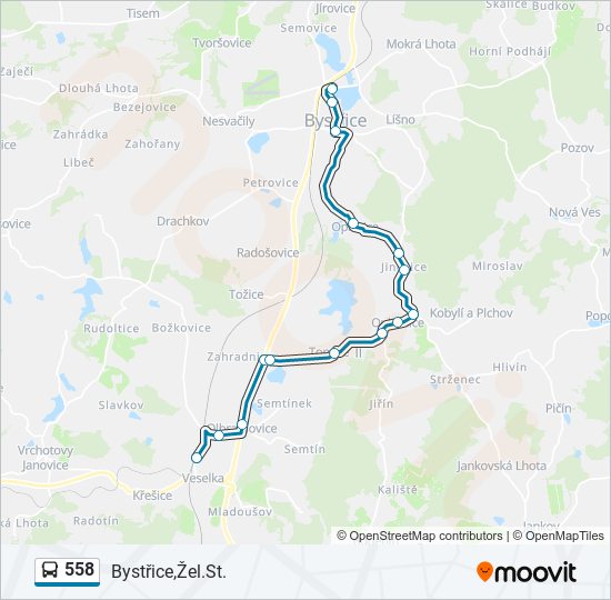 558 bus Line Map