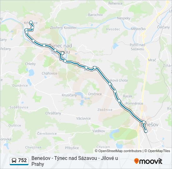 752 bus Line Map