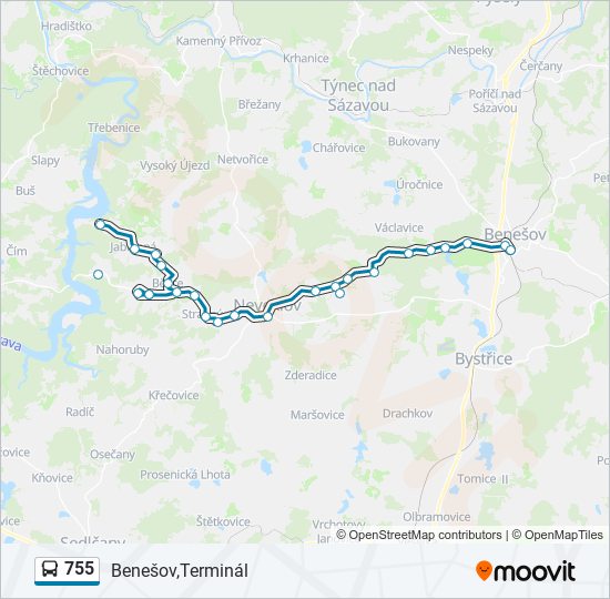Автобус 755: карта маршрута