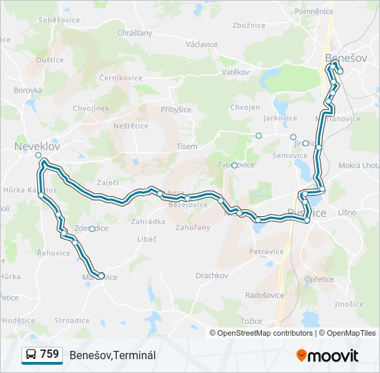 759 bus Line Map