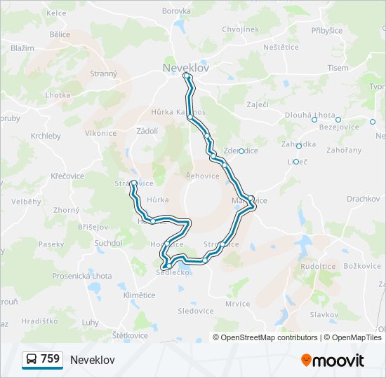 759 bus Line Map