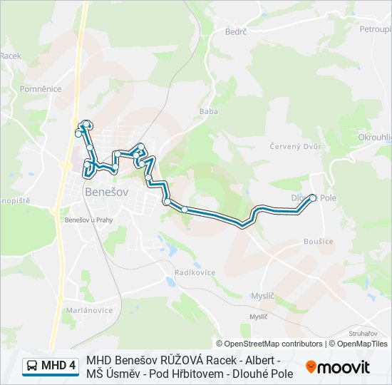 MHD 4 bus Line Map