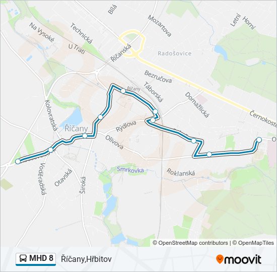 MHD 8 bus Line Map