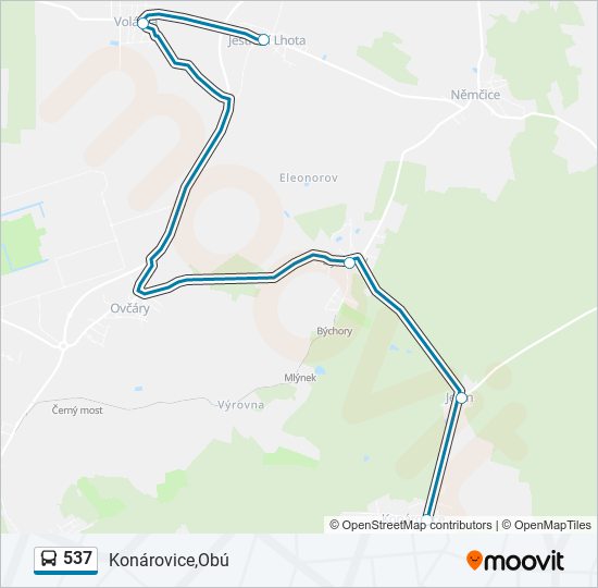 537 bus Line Map