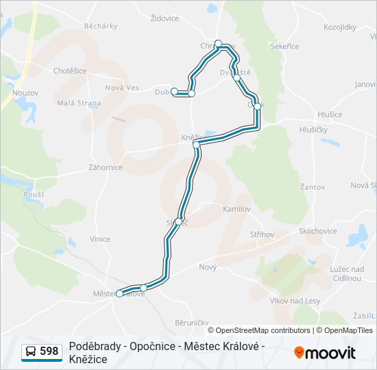 598 autobus Mapa linky