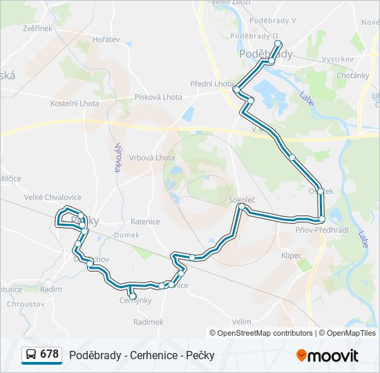 678 autobus Mapa linky