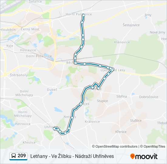 209 bus Line Map