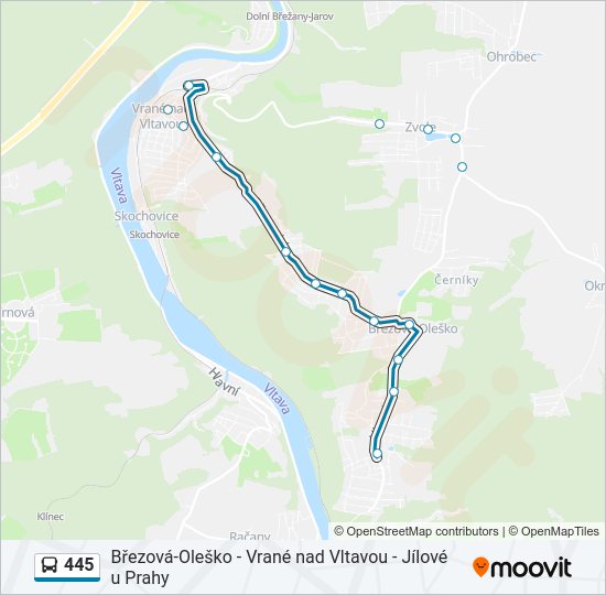 445 bus Line Map