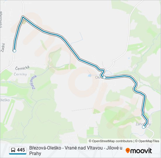 Автобус 445: карта маршрута