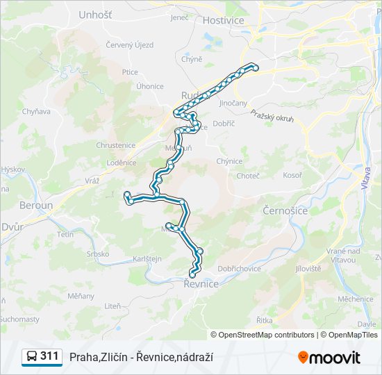 Автобус 311: карта маршрута