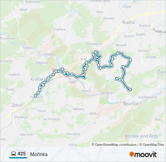 425 autobus Mapa linky