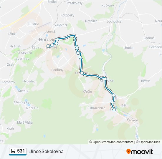 531 bus Line Map