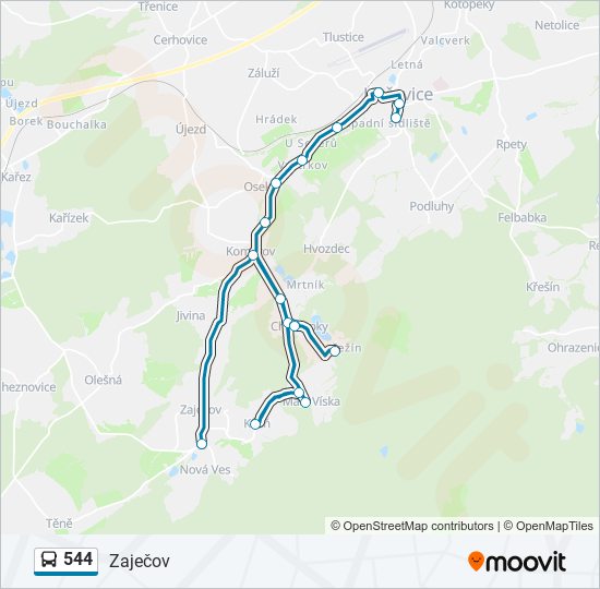 544 bus Line Map