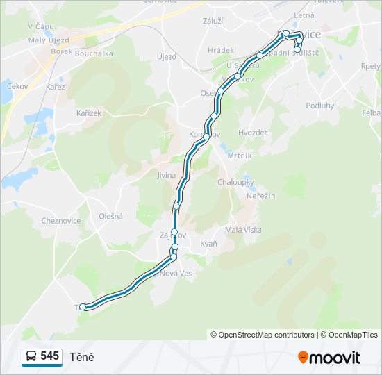 545 bus Line Map