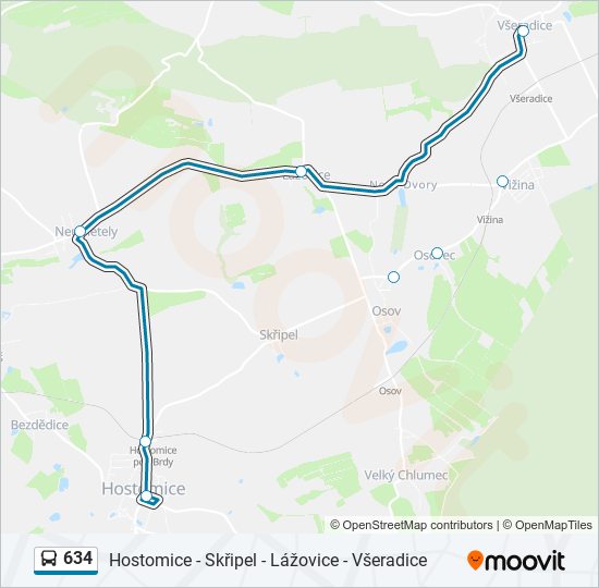Автобус 634: карта маршрута