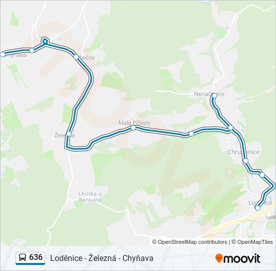 636 autobus Mapa linky